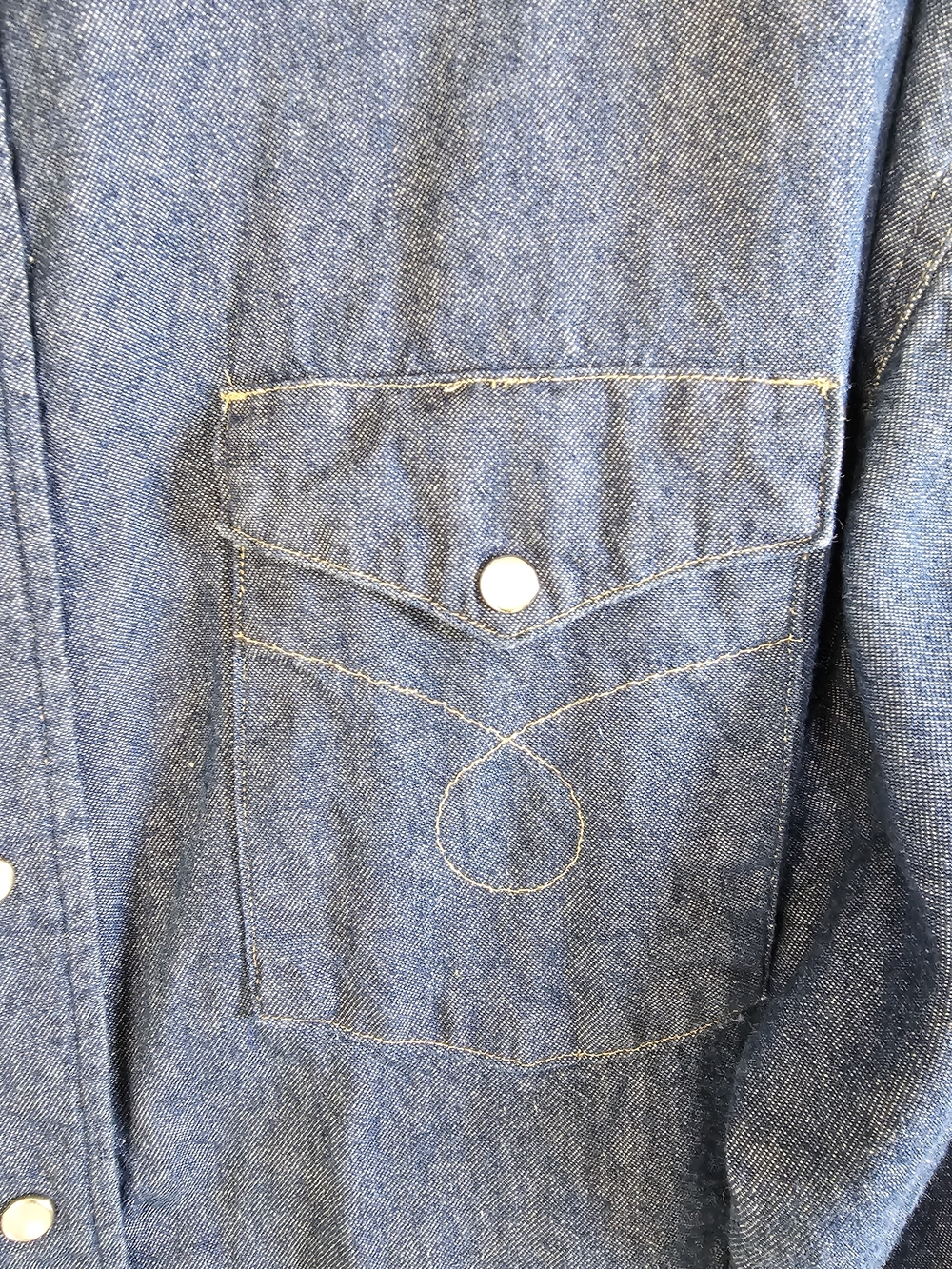 Big Mac Pearl Snap Denim Shirt Mens 4XL Cowboy Work Wear VTG USA Made 1993 - Picture 3 of 10